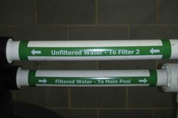 Pipe Label Filtered Water To Pool Left