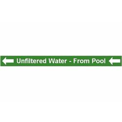 Pipe Label
Unfiltered Water From Pool
(Left)