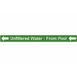 Pipe Label Unfiltered Water From Pool Left