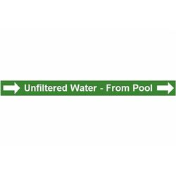 Pipe Label Unfiltered Water From Pool Right