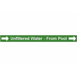 Pipe Label
Unfiltered Water From Pool
(Right)