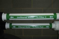 Pipe Label Unfiltered Water From Pool Right