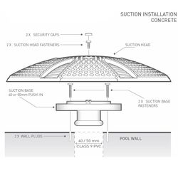 Spa Electrics Pro Series Safety Suction 40mm Concrete Clear