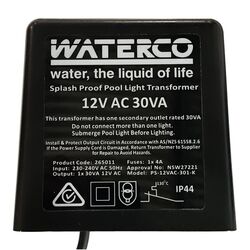 Waterco Pool Light Transformer 12v 30 Watt Single Output